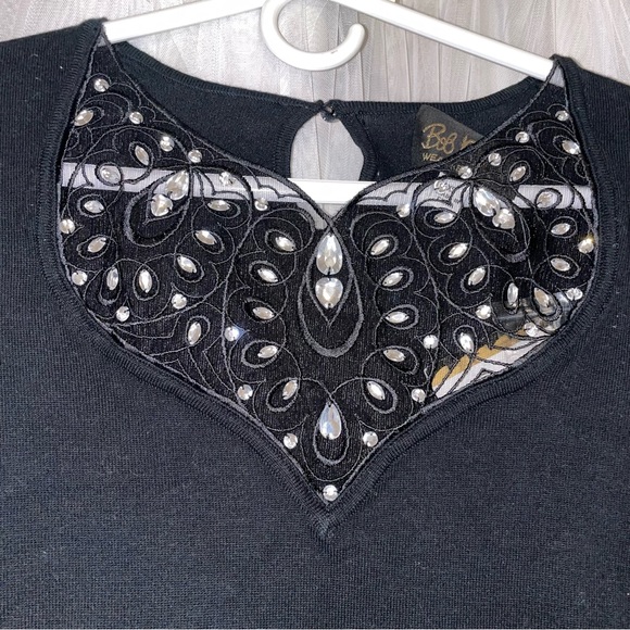 Women’s Bob Mackie Sweater Black Size XS New - Picture 3 of 5